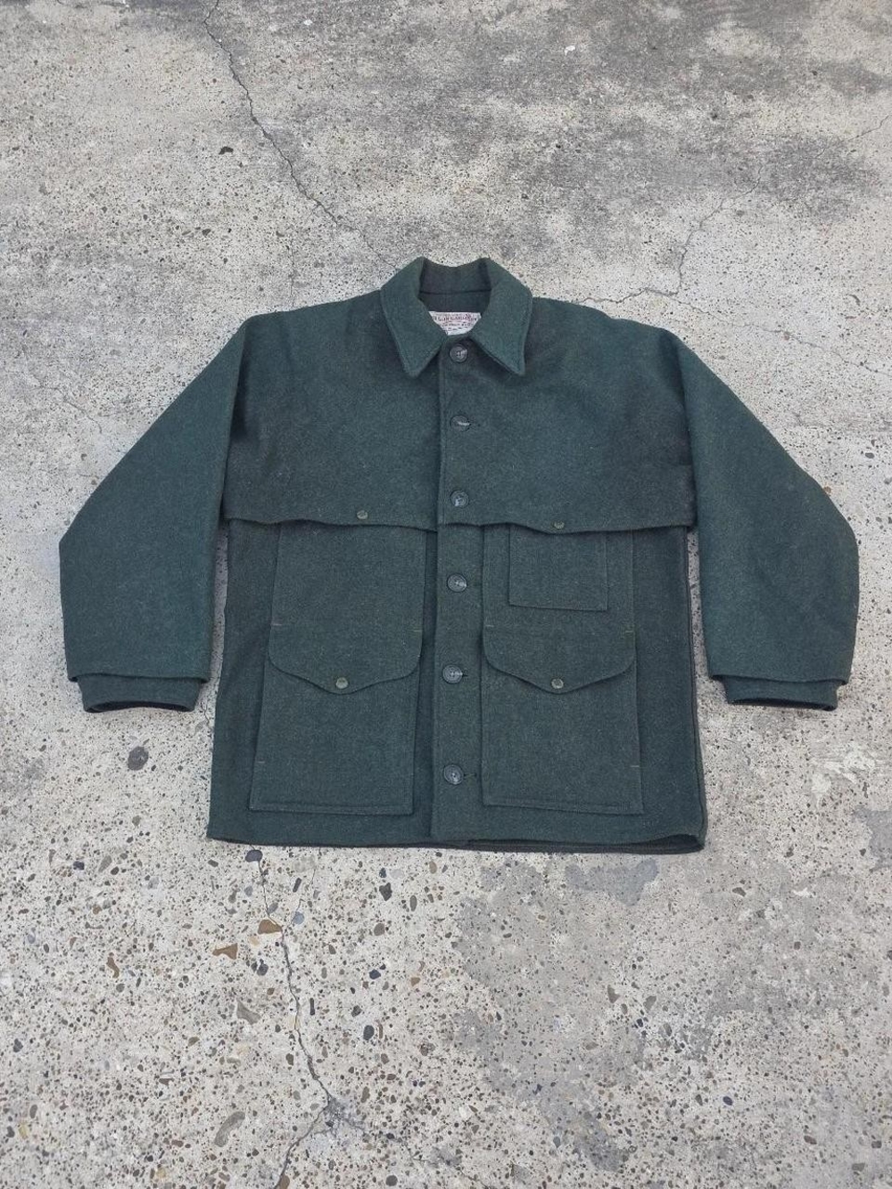 Filson Men's Double Mackinaw Size 42 Forest Green Jacket Vintage USA Made